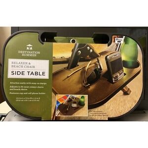 Beach Chair Side Table Cup Cell Phone Holder Easy Snap On Beach Pool Summer